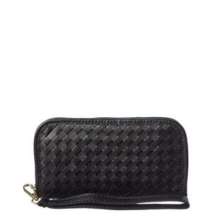 Persaman New York Sabrina Hand Woven Leather Wallet, Black